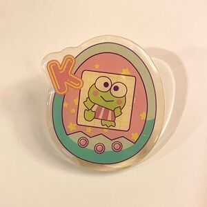 Kirakira Karakasa Keroppi Tamagotchi Acrylic Pin Kawaii